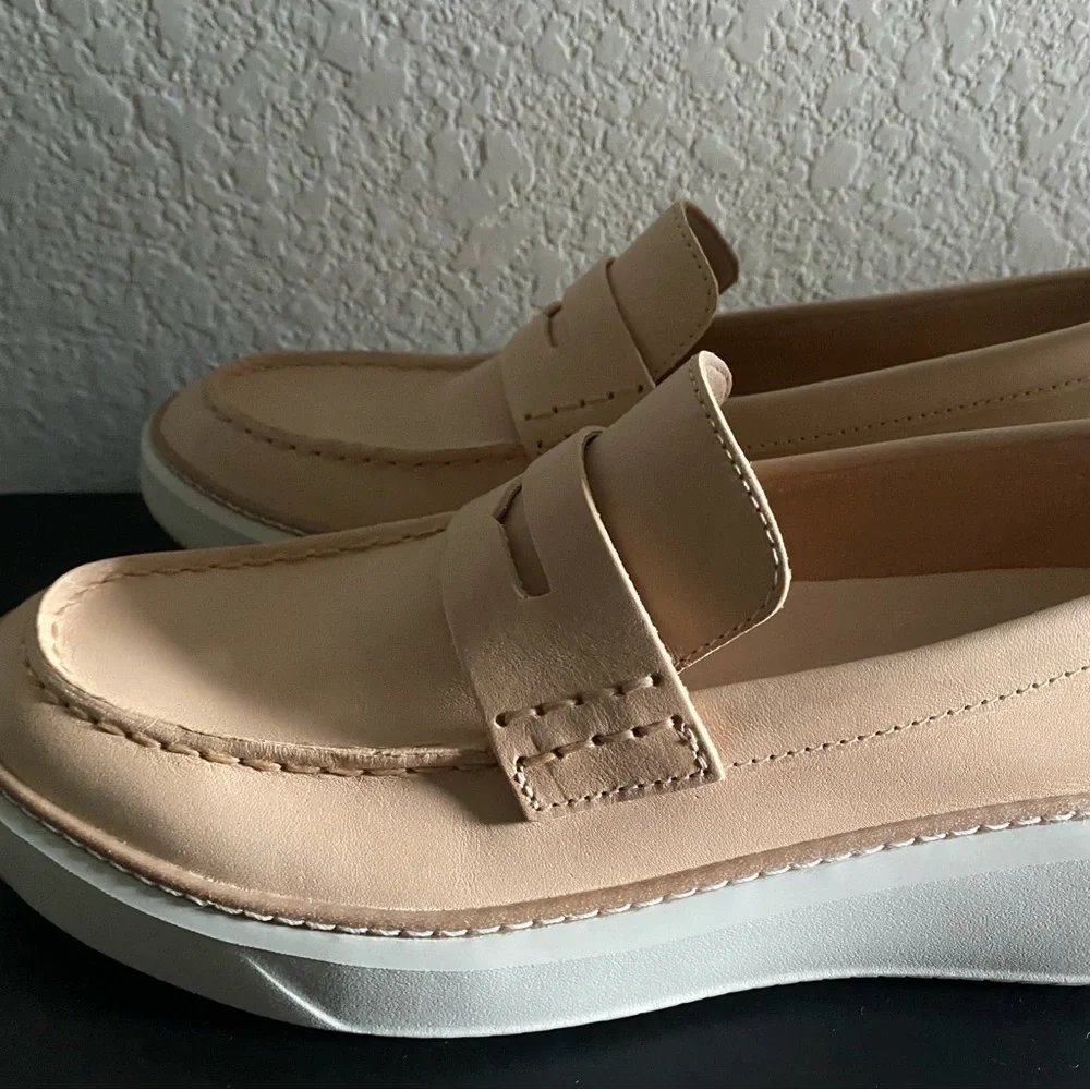 Cole Haan GrandPrø Topspin Vachetta Leather Barley Beige Ivory Penny Loafer 7M